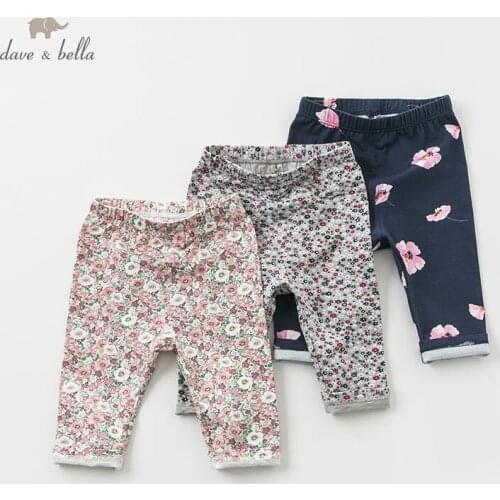 DB10651 dave bella spring baby girls floral clothes infant toddler trouser children boutique pants