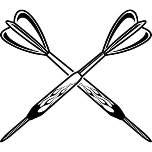 19*16.5CM Fashion Darts Car Sticker Covering The Body Vinyl Car Decorative Accessories Black/Silver C7-1492