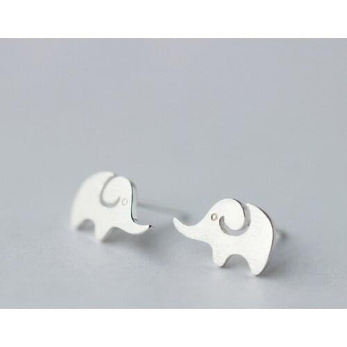 MloveAcc Cute Animal 925 Sterling Silver Earrings Fashion Personality Elephant Sweet Female Earrings for Women Girls