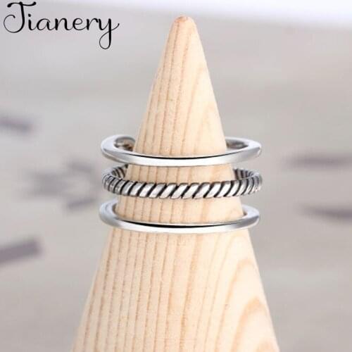 JIANERY Personality Multi-layer Ring for Women Jewelry Retro Big Antique Rings Girls Christmas Gifts Anillos