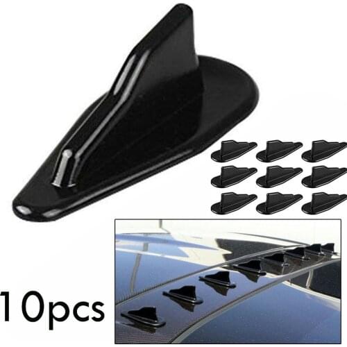 10Pcs Universal PP EVO-Style SharkFins Spoiler Wing Kit Roof Vortex Generator Antenna Car Replacement Parts