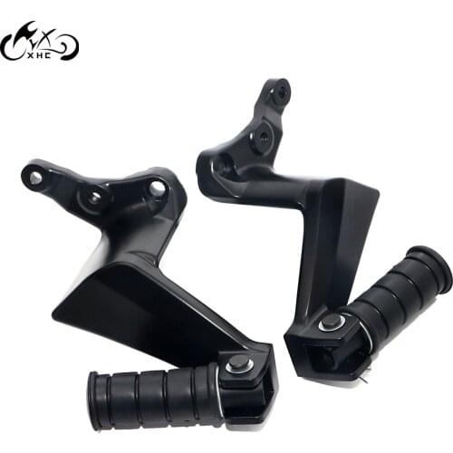 1x Matte Black Motorcycles Passenger Rear Footpegs Mount Bracket Kit Pedal Set Accessories For Victory Octane Models 2017