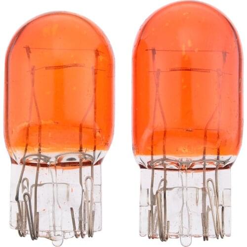 2PCS Multipurpose Amber Dual Filament Car DRL Side Light 12V W21/5W T20 7443 Effect Bulb Tail Stop Indicator Lights