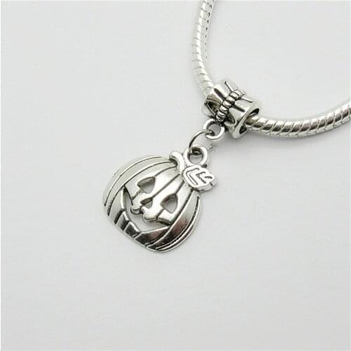 New 20pcs pumpkin charm Big Hole bead European Pendant fit for Pandora style Bracelets Necklace DIY Metal Jewelry Making