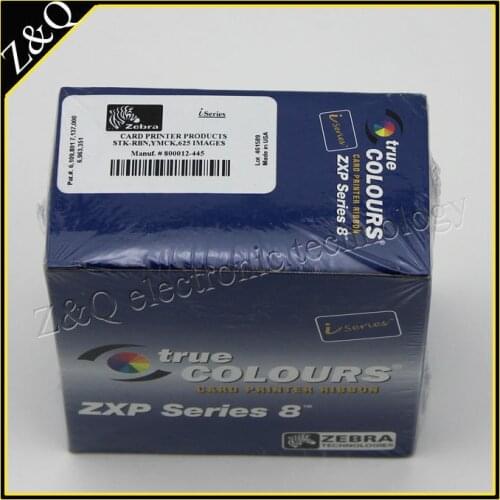 4pcs Zebra 800012-445 YMCK Color Ribbon and 2pcs 800012-601 film work on Zebra ZXP8 ID Card Printer