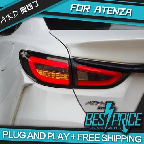 AKD tuning cars Tail lights For Mazda 6 Mazda6 Atenza 2013-2018 Taillights LED DRL Running lights Fog lights angel eyes Rear