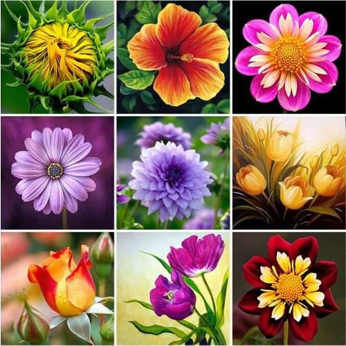 5D DIY Diamond Painting Flowers Vase Cross Stitch Kit Full Drill Embroidery Rose Mosaic Art Picture of Rhinestones Decor Gift
