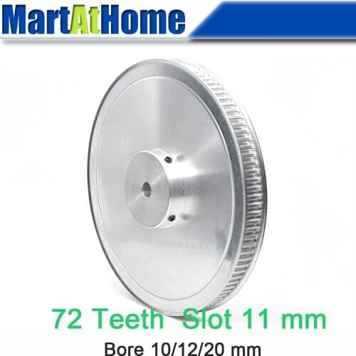Aluminum Timing Pulley XL72 72T 72-Teeth Slot Width 11mm BF-type Boss 50mm Bore 10~20mm for 3D Printer