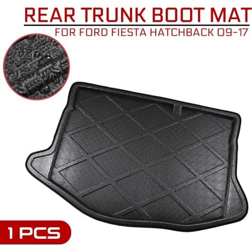 Car Floor Mat Carpet For Ford Fiesta Hatchback 2009-2017 Rear Trunk Anti-mud Cover