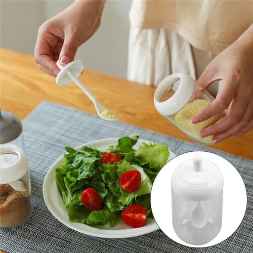 Seasoning Jar Kitchen Supplies Transparent Household Spoon Cap Salt Sugar Pepper