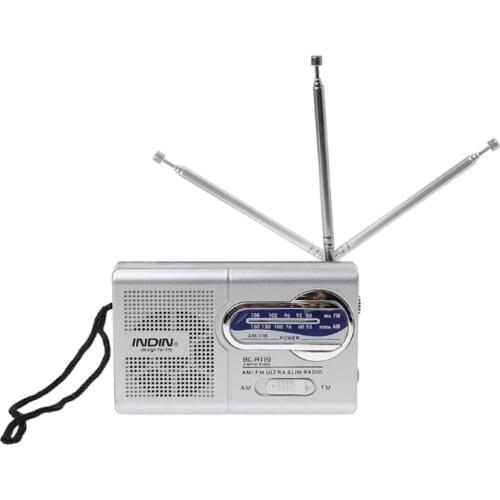 BC-R119 Portable Mini Radio 2-Band AM FM World Receiver Retractable Antenna DC 3V