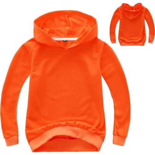 Girls Hooded Coat Kids Hoodies Plain Tops Coat Cotton Boys Hoodie Sweatshirt Children Teenage Outerwear School Clothing 2-14Y