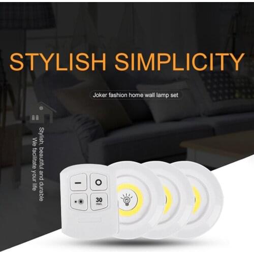Dimmable LED Under Cabinet Light with Remote Control Battery Wireless COB LED Closets Lights for Wardrobe Bathroom Lighting