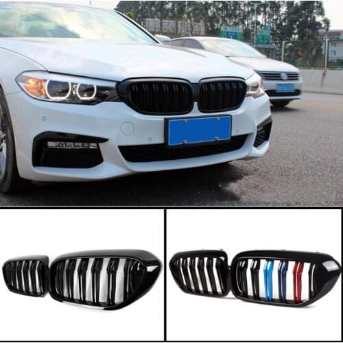 For BMW 5 Series G30 G31 M Performance Front Kidney Grill Glossy Black 2017-IN