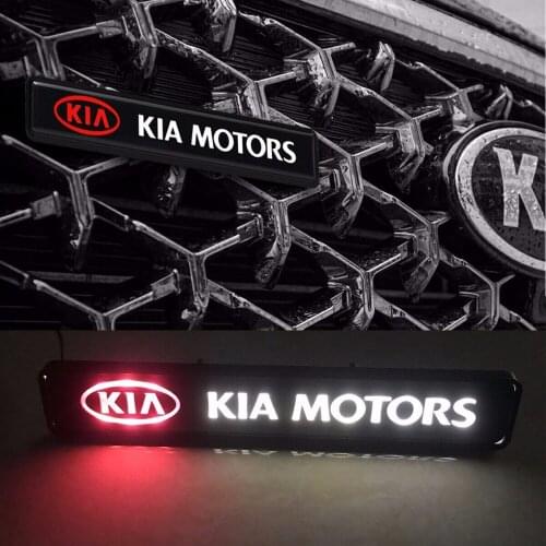 For Kia Front Grille 3D Emblem LED Badge Decoration Light Daytime Running Light