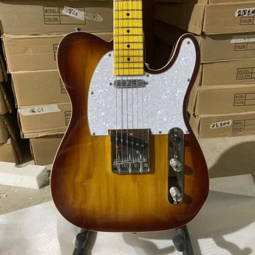Tele Electric Guitar Double Bindings White Pearl Pickguard Chrome Hardware Maple Fingerboard Free Shipping