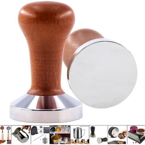 Food Grade 51/53/58mm Coffee Tamper Wooden Handle Barista Espresso maker Grinder Handmade High Quality Hot Sale