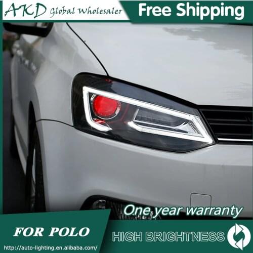 Headlights For Car VW POLO 2010-2018 Vento DRL Day Running Light Head Lamp LED Bi Xenon Bulb Fog Lights Tuning Car Accessory