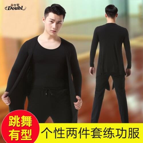 Latin dance costumse long sleeves latin dance 2pcs set tops for men latin dancing jackets