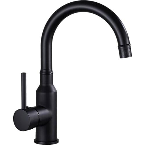 Tuqiu kitchen faucet Swivel Sink Faucet Black/Chrome/Nickel Total Brass Rotating Hot and Cold Kitchen mixer Water sink faucet