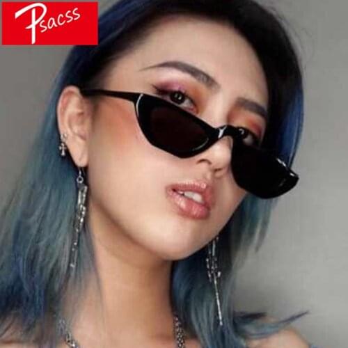 Psacss Small Oval Sunglasses Women Fashion Ring Decoration Vintage Sun Glasses Womens Retro Brand Designer gafas de sol mujer
