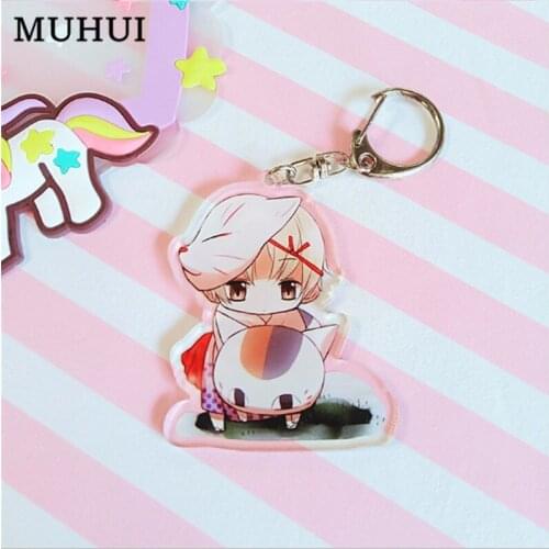 Cute Cartoon Japan Natsume Yuujinchou Nyanko Sensei Cat acrylic Keychain Key Ring Car Purse Bag Pendant Figure Toy