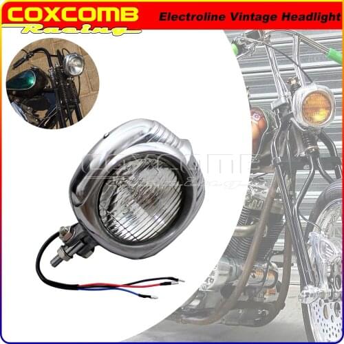 Motorcycle Custom Retro Sealed Beam Head Light Amber Front Running Light for Harley Chopper Cafe Racer Scrambler Bobber Touring