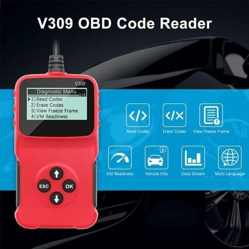 Latest V309 OBD2 Auto Car Diagnostic Scanner Handheld Car Fault Code Reader Car Repair Tool Universal OBDII Diagnostic Tool