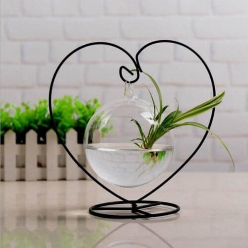 Heart Shaped Ornament Display Stand Iron Wedding Candle Holder Candlestick Glass Globe Plant Ball Lantern Hanging Xmas Decor A30