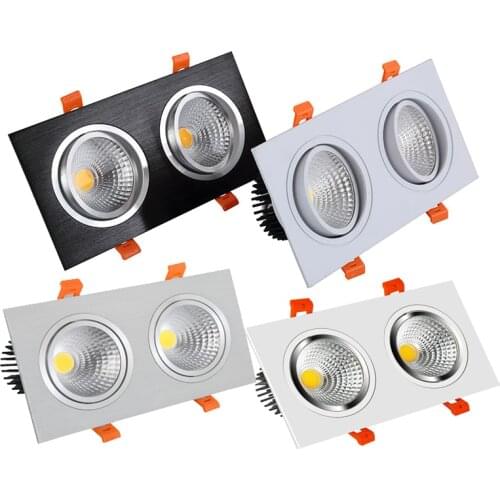 LED Ceiling Spot Light 18W 24W 30W 40W Double head Recessed Ceiling Downlight Lamp Dimmable led bulb AC85-265V Indoor Lightings