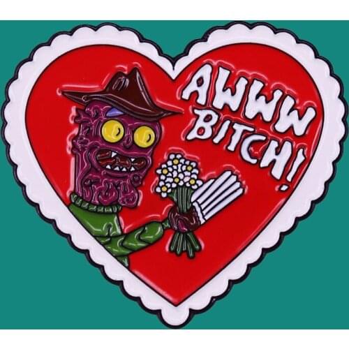 Awww Bitch! Lapel Enamel Pins Collect Loves Metal Cartoon Brooch Badges Backpack Collar Adorn Men Women Fashion Jewelry Gifts