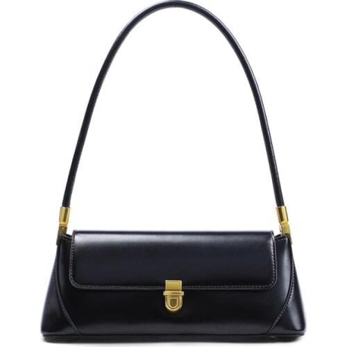 Women Bag Cow Split Leather Small Minority Retro Single Shoulder Bag Handbags Baguette