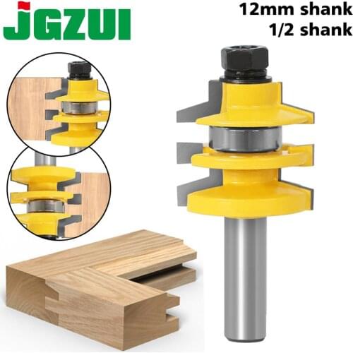 1PC 1/2" 12mm Shank Bevel Stacked Rail and Stile Router Bit Wood Cutting Tool woodworking router bits