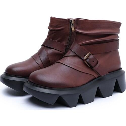 2020 rm Booties real leather autumn new leather womens boots short boots cotton boots eu35-eu40