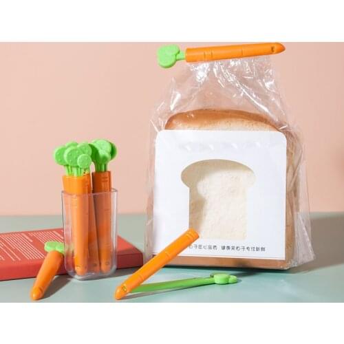 5Pcs Sealed Clip Carrot with Magnet Storage Box Groove Design Save Space Kitchen Tool Food sealing folder storage box