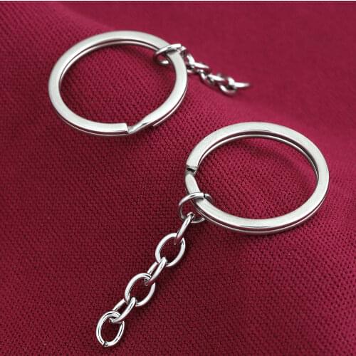 5pcs Lot 30mm Stainless Steel Keychain Accessories Car Key Chains Keyring String Split Ring Women Men Making Supplies Bulk Purse