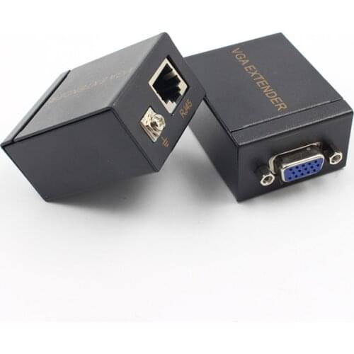 60M VGA Extender VGA to Ethernet RJ45 Converter Cat5 Cat5e Lan cable Female Adapter Amplifier VGA Extender