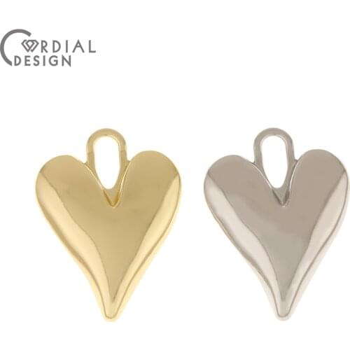 Cordial Design 50Pcs 25*34MM Jewelry Accessories/Hand Made/Heart Shape/Earrings Pendants/DIY Charms/Jewelry Findings Components