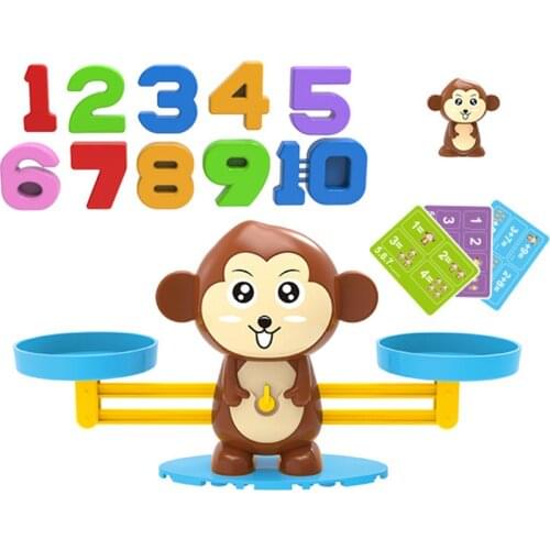 Montessori Kids Learning Toy Number Balance Animal Cute Small Size Children Preschool Educational Game Cow Monkey Penguin