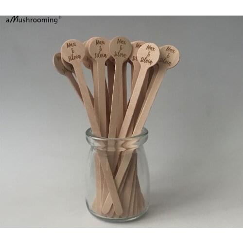 Name Stir Sticks Rustic Personalized Wedding Drinking Stirrers Bar Pub Home Kitchen Stirrers Cocktail Swizzle Coffee Stirring