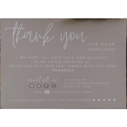 EDITABLE Business Thank You Card Printable Thanks For Your Purchase Card Small Business Package Insert Card