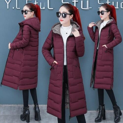 2021 New Snow Two Sides Wear Long Warm Thicken Winter Jacket Women Hooded Cotton Padded Outerwear For Women Winter Coat