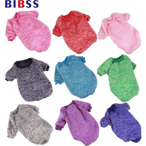 Solid color Warm Dog Clothes Winter Soft Cotton Sweater Clothing Puppy Coats For Small Dogs Chihuahua Christmas pet costume