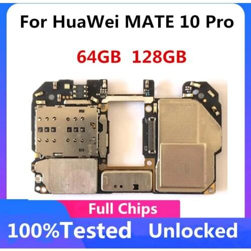 Original Unlocked For HuaWei Mate10 Pro Motherboard 64GB 128GB Logic Board with Full Chips Android System Mainboard
