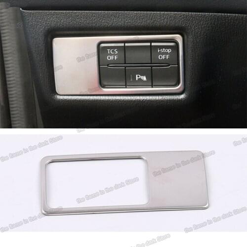 Lsrtw2017 Stainless Steel Car Headlight Switch adjust Frame trims for Mazda Cx-5 2017 2018 2019 2020 Cx5 Accessories decoration
