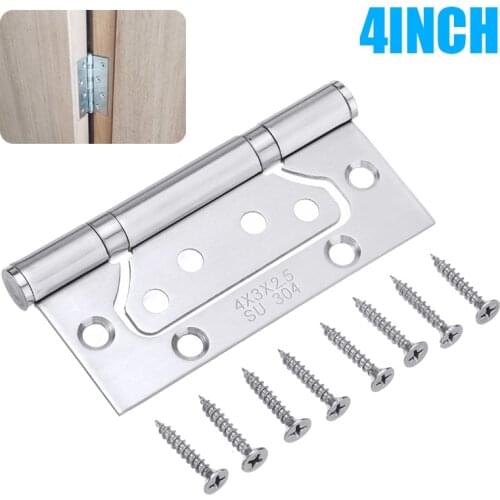 Flush Door Hinges 4" Stainless Steel Large Cabinet Cupboard Wardrobe Hinge For Door Household Hardware Fitting