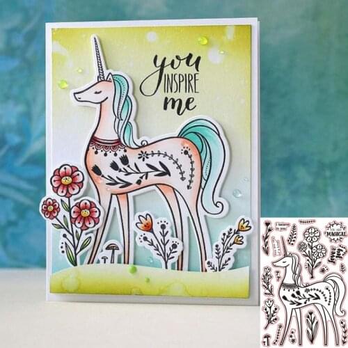 Beautiful Unicorn Clear Stamps for DIY Scrapbooking DIY Craft Making Decoration Transparent Stempels New 2019 Silicone Seal