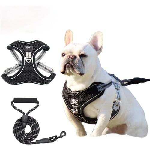 Pet Dog Harness Dog Collar Leash No Pull Cotton Breathable and Reflective Soft Cats Dogs Small Medium Walking Running