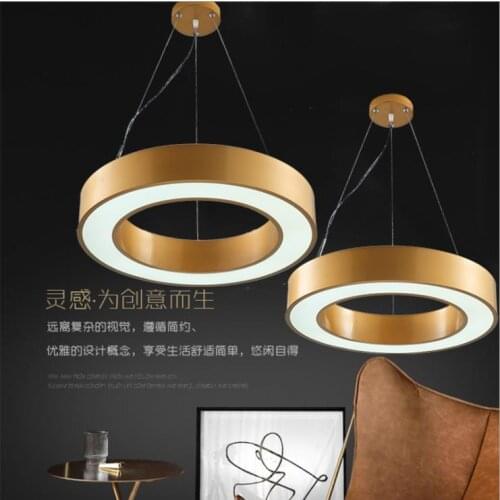 Led hollow round office Pendant Light For Living Room lighting Fashion Nordic Golden Round Hanging Lamp For Restaurant Light