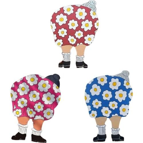 Garden Decoration Outdoor Old Lady Bending Down Yard Sign Outdoor Lawn Art Summer Decor